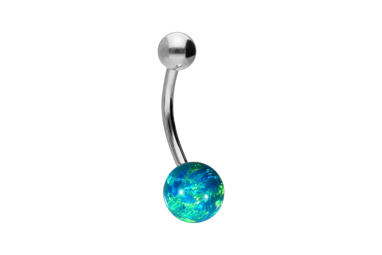 Titan Bananabell Piercing SYNTHETISCHER OPAL + TITAN-KUGEL
